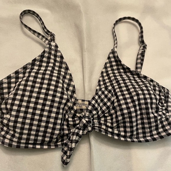 Xhilaration Gingham Check Bikini Top black/white Size M - Picture 2 of 6